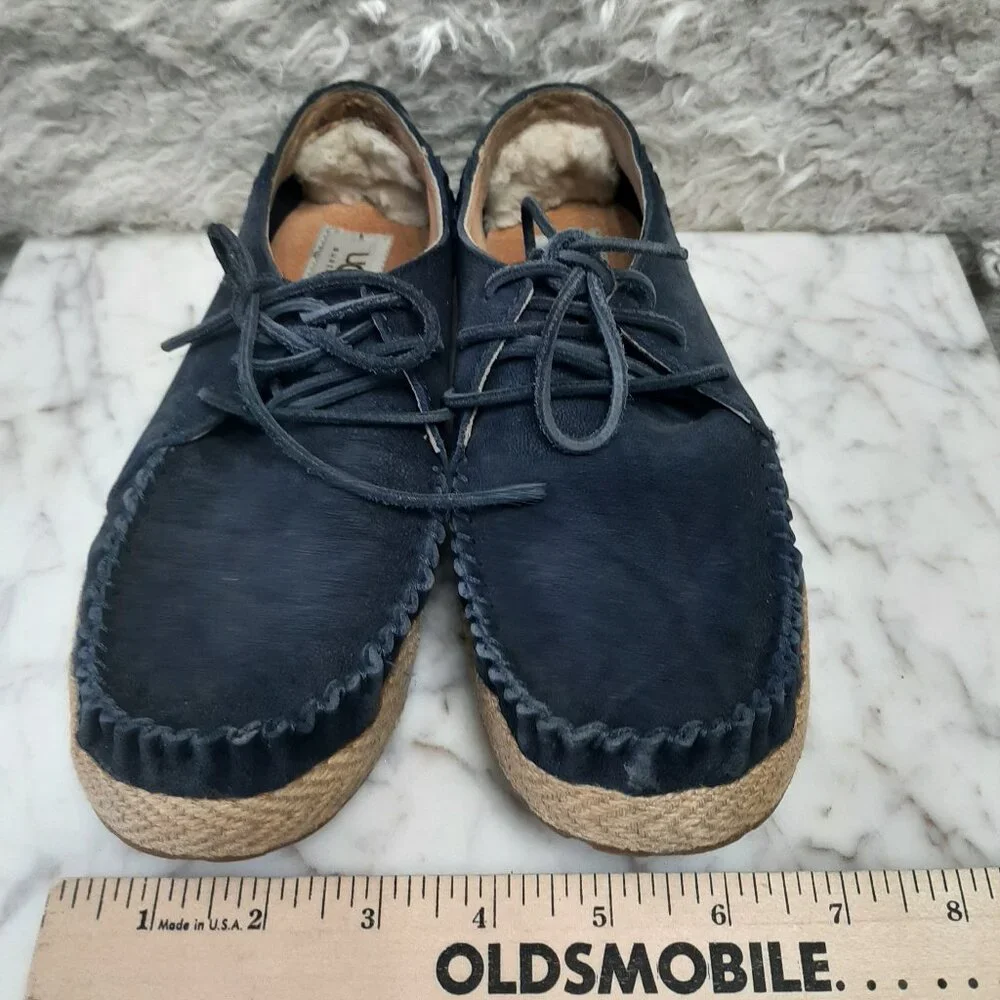 UGG Azin Moc Espadrille Suede Shoes Blue Size US 7 - Picture 2 of 7